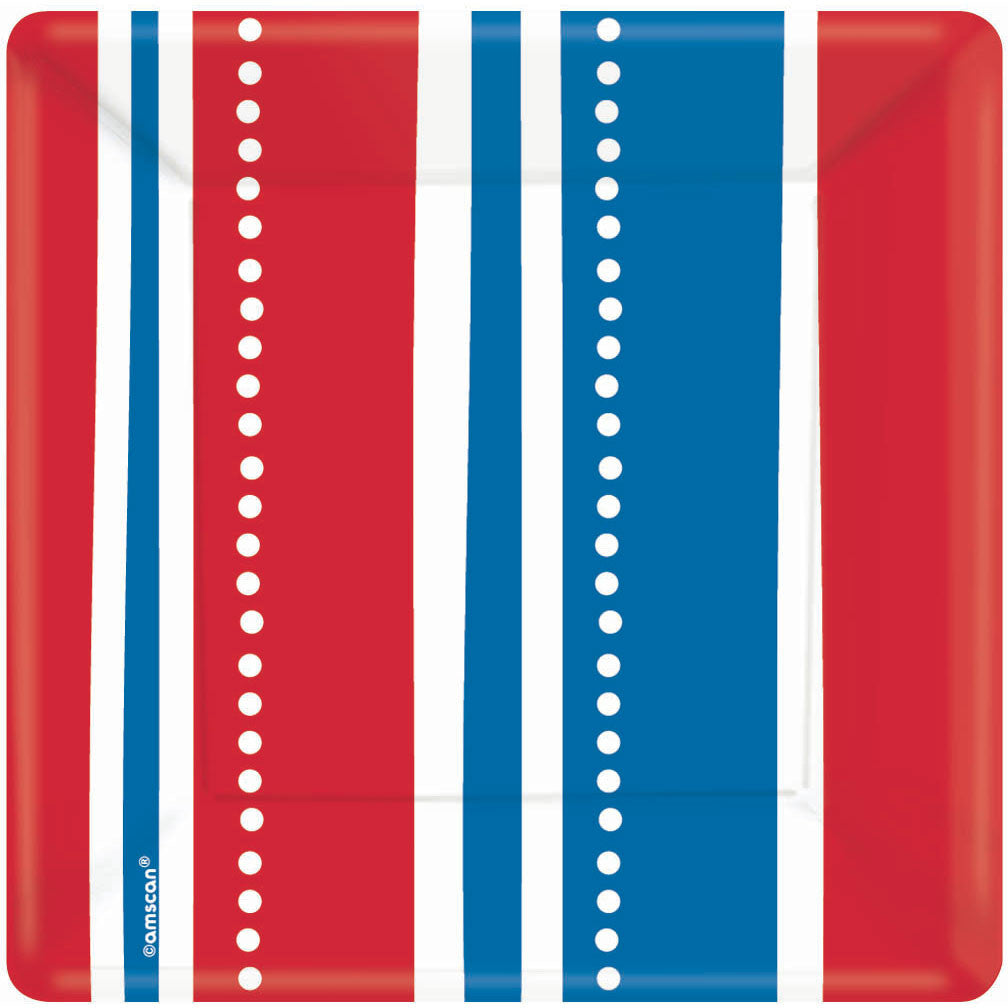 American Summer Stripes Dessert Plates (8ct)