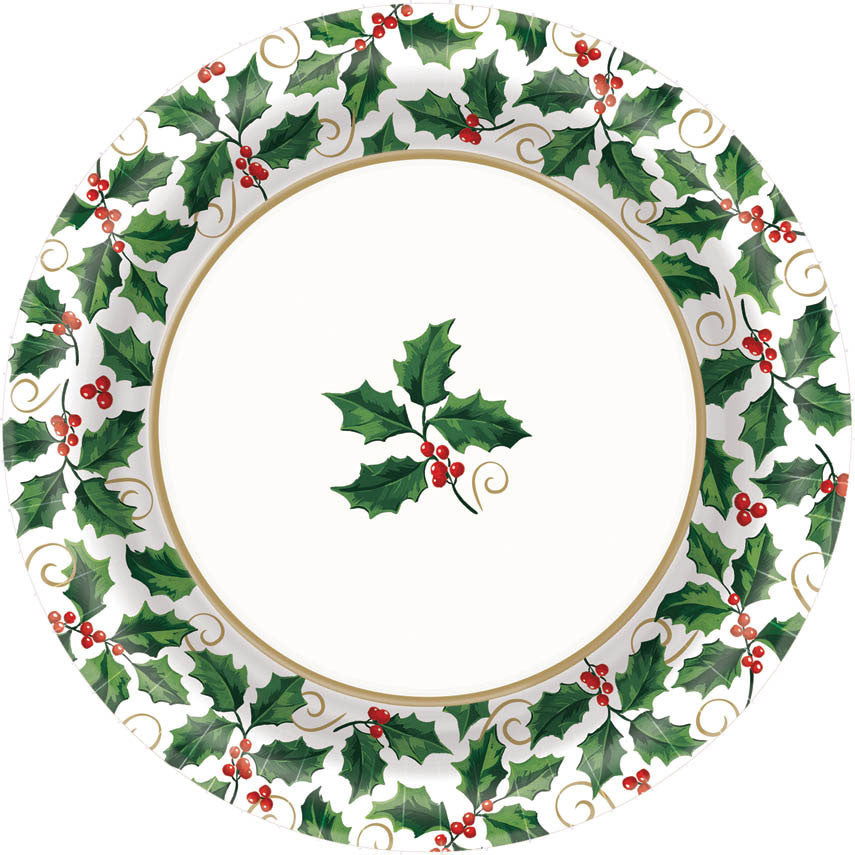Seasonal Holly Dessert Plates (40ct)