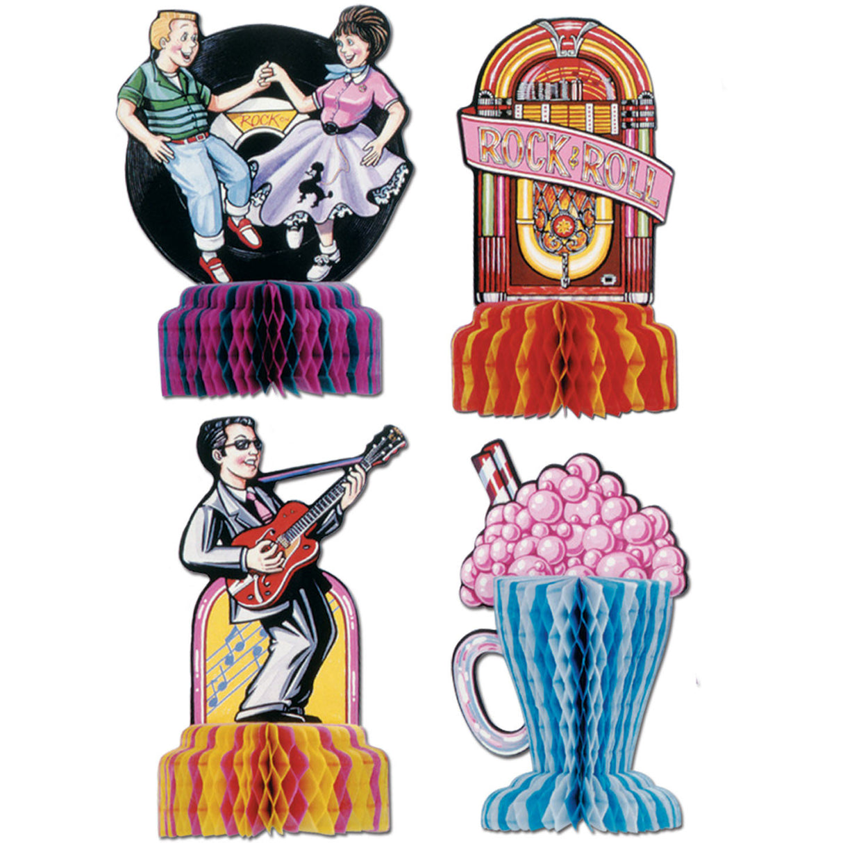 5" 50's Mini Centerpieces (4 ct)