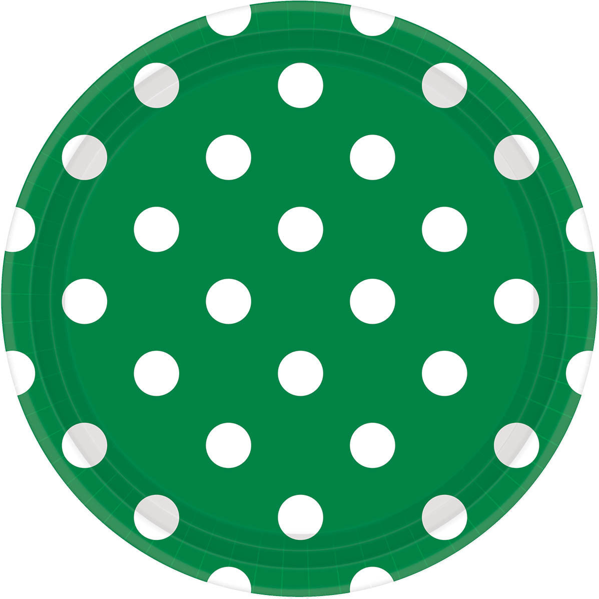 Festive Green 9" Paper Plates Dots 8 ct