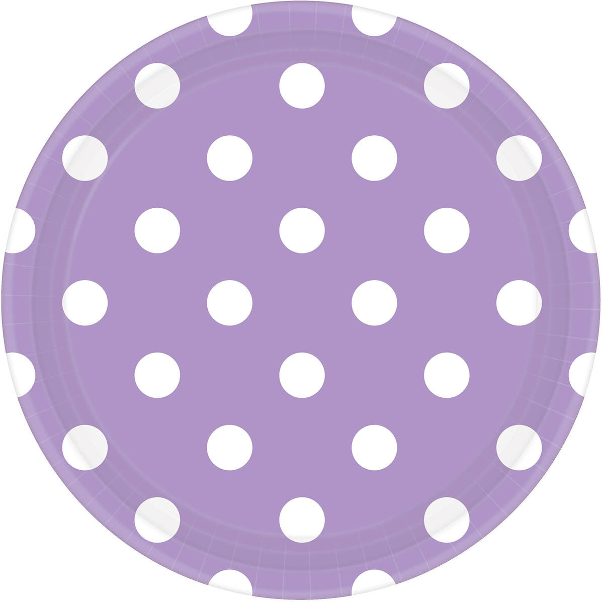 Lavender 9" Paper Plates Dots 8 ct