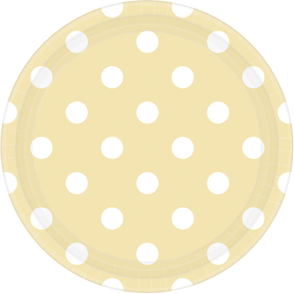 Vanilla Creme 9" Paper Plates Dots 8 ct