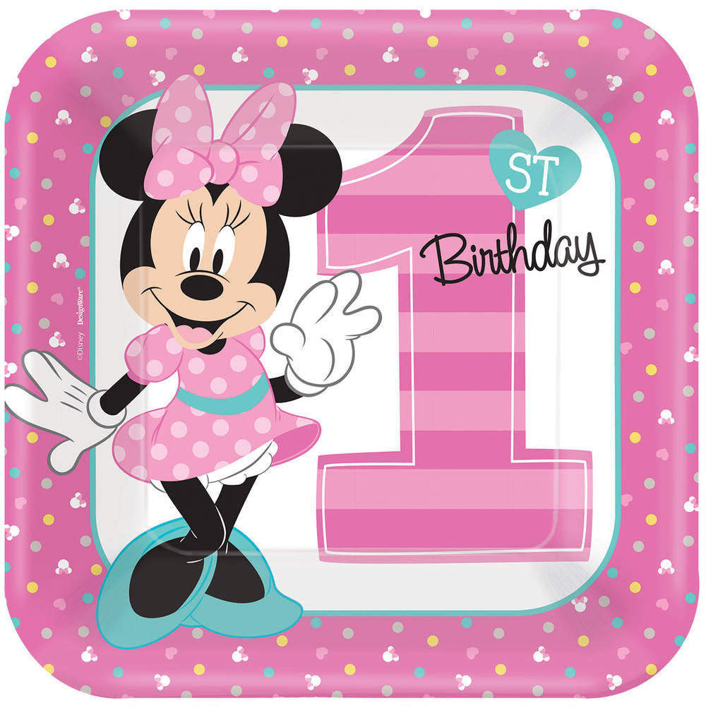 Minnie Fun To Be One Dinner Plates (8 ct)