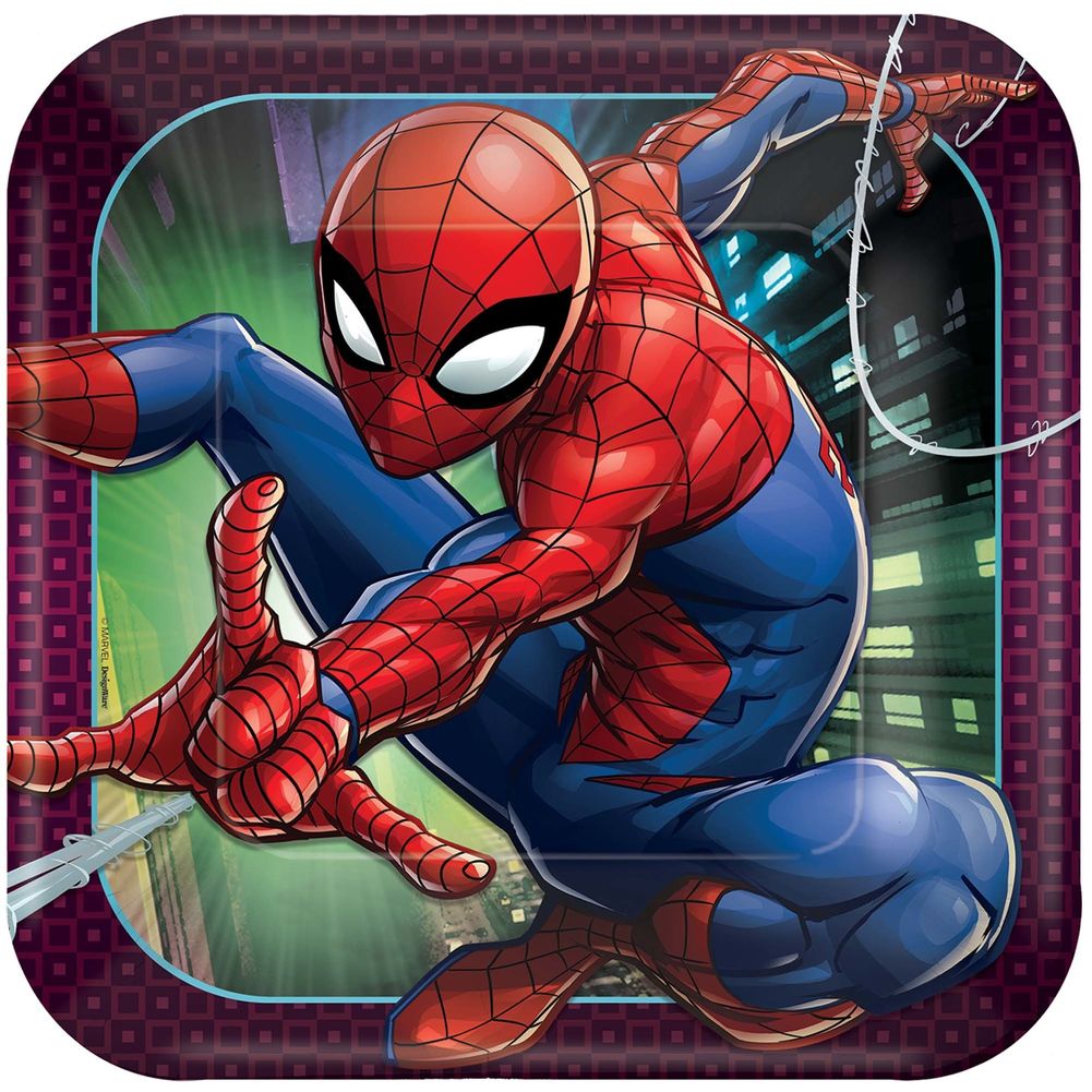 Spider-Man Webbed Wonder Square Dinner (8ct)