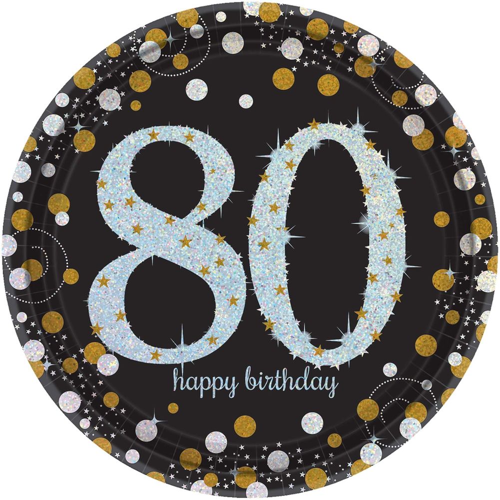 Sparkling Celebration 80 Paper Dinner Plates (8 ct)