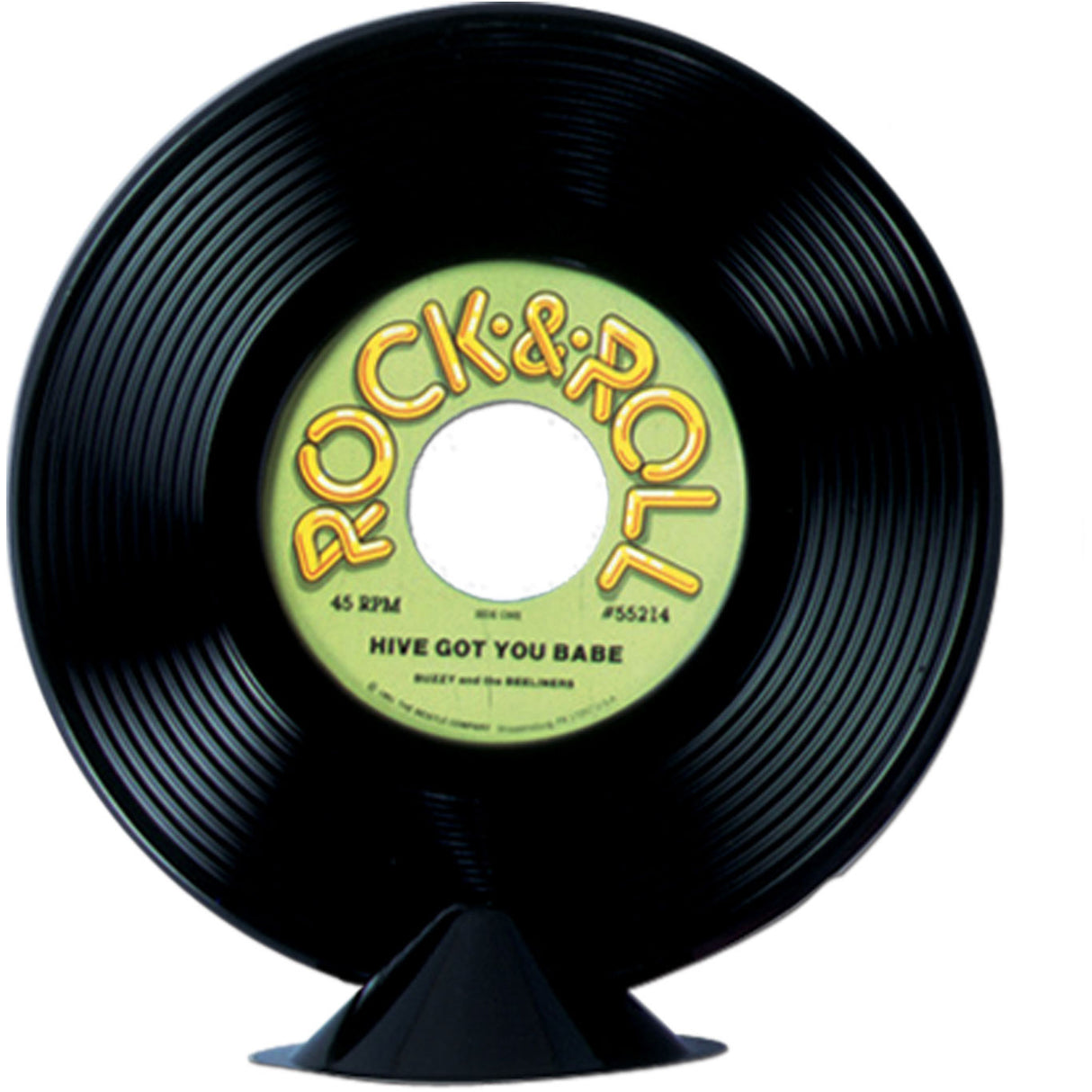 Plastic Record Centerpiece - 9"