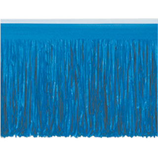 10' Blue Tissue Fringe Drape