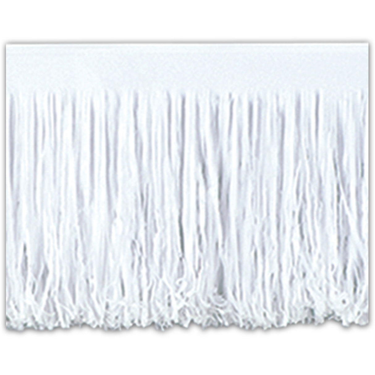 10' White Tissue Fringe Drape