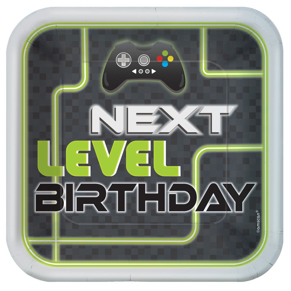 Level Up Lunch Plates 9" Square (8ct)