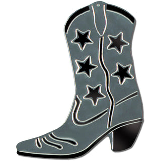 Foil Cowboy Boot Silhouette Silver (1 ct)