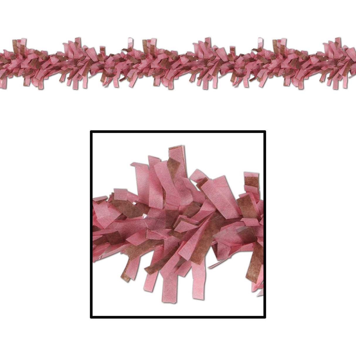 25' Dusty Rose & Brown Tissue Festooning