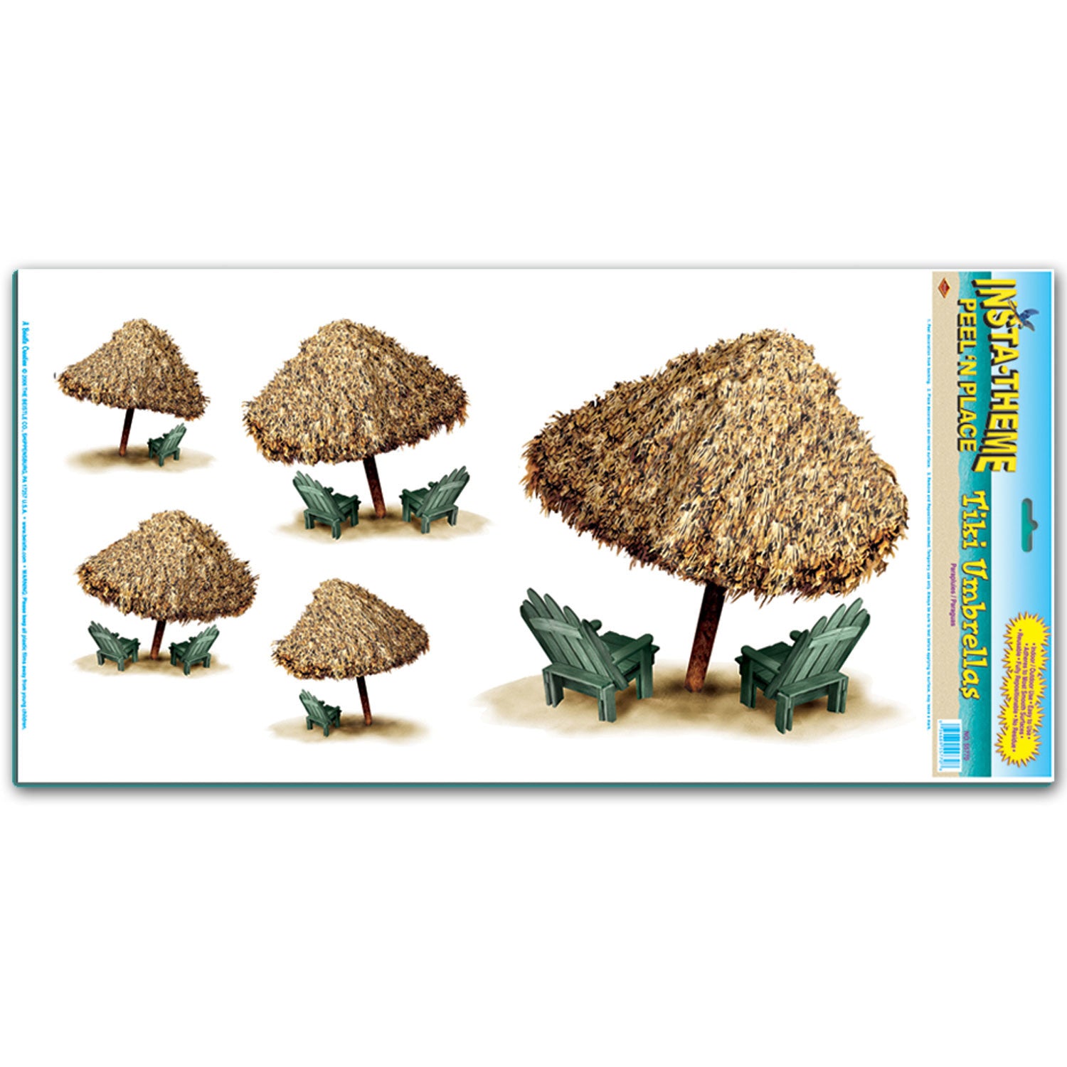 Tiki Umbrellas Peel 'N Place Scene Setters