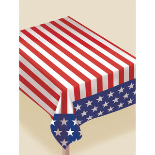 Stars & Stripes Flannel-Backed Tablecover
