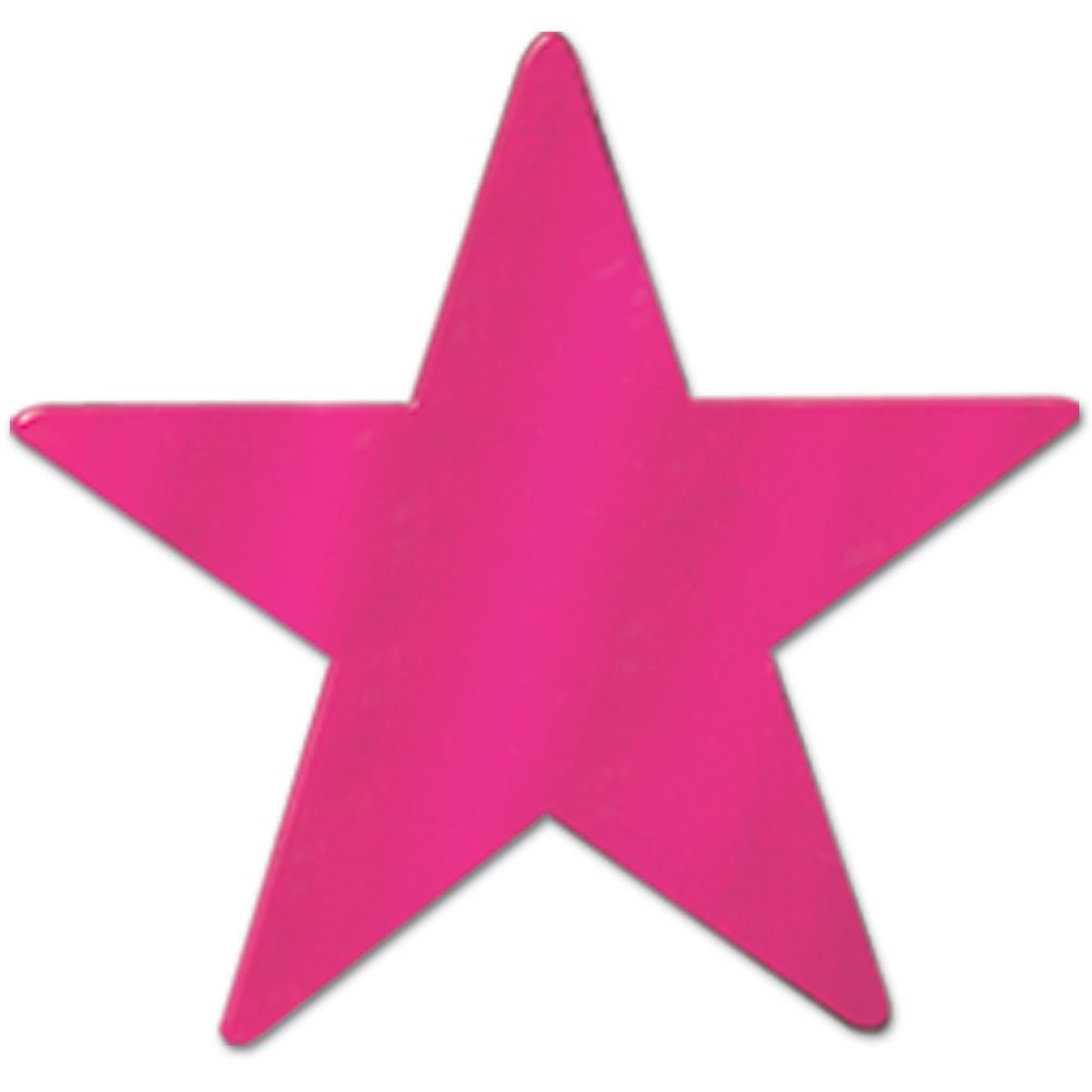 3" Cerise Metallic Star Cutouts (12ct)