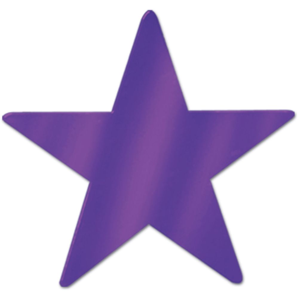 3" Purple Metallic Star Cutouts (12ct)