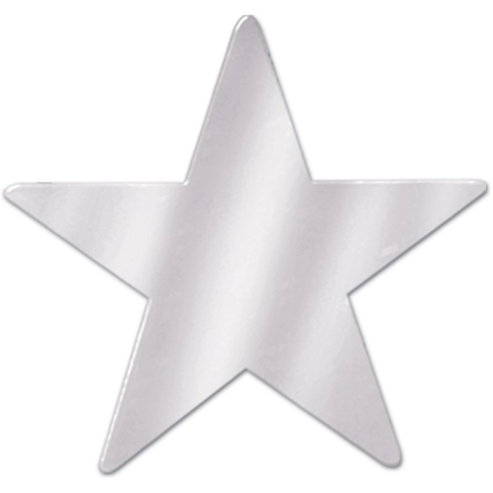 3" Silver Metallic Star Cutouts (12ct)