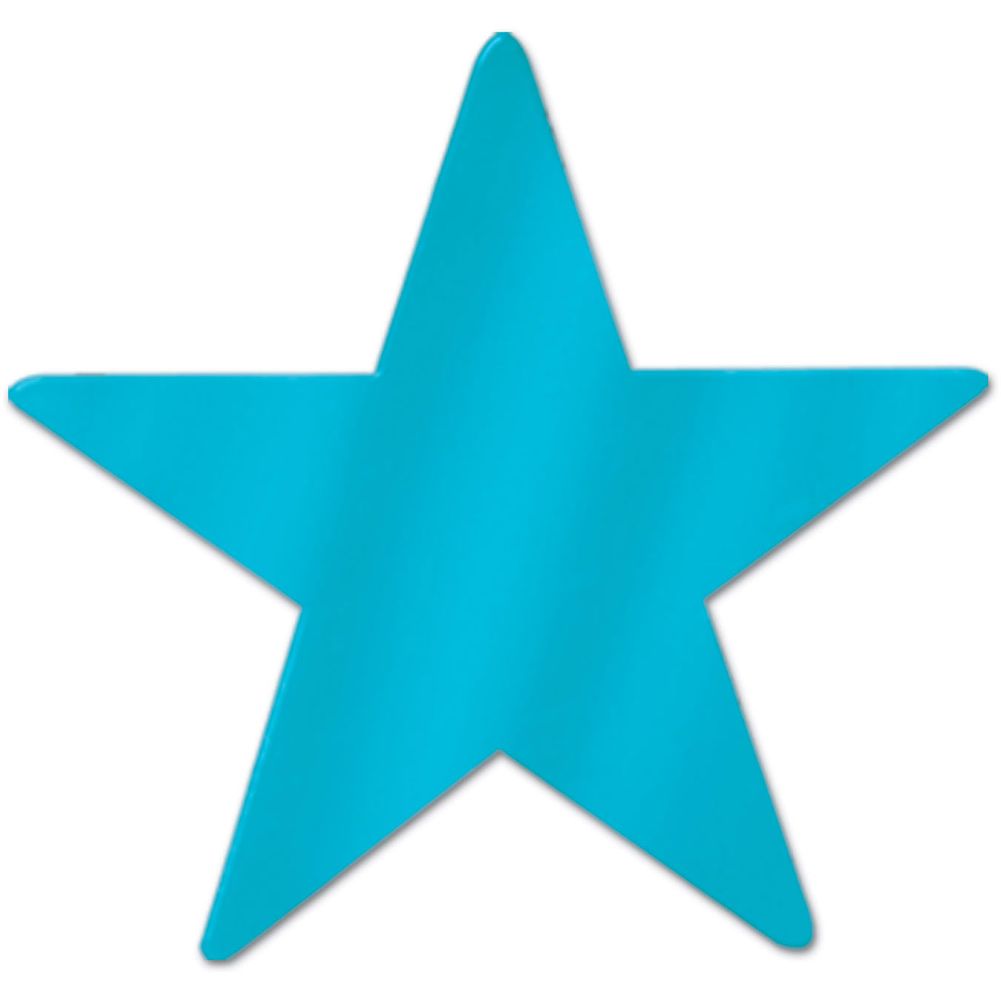 3" Turquoise Metallic Star Cutouts (12ct)
