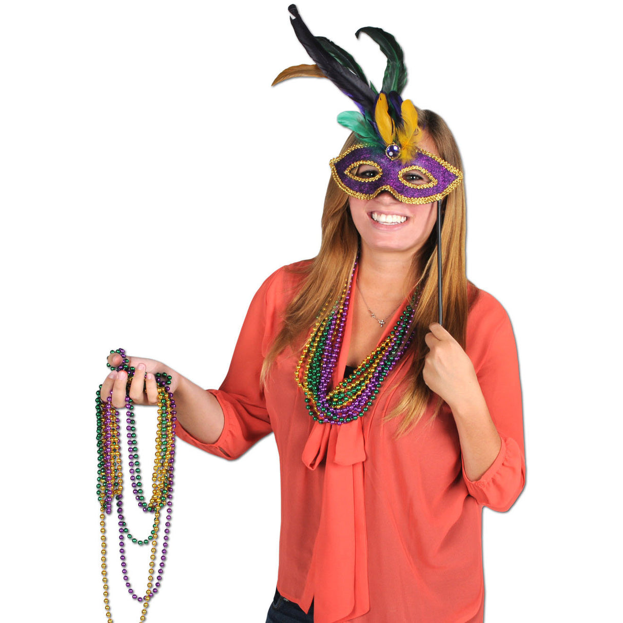 Feathered Mask w/Stick