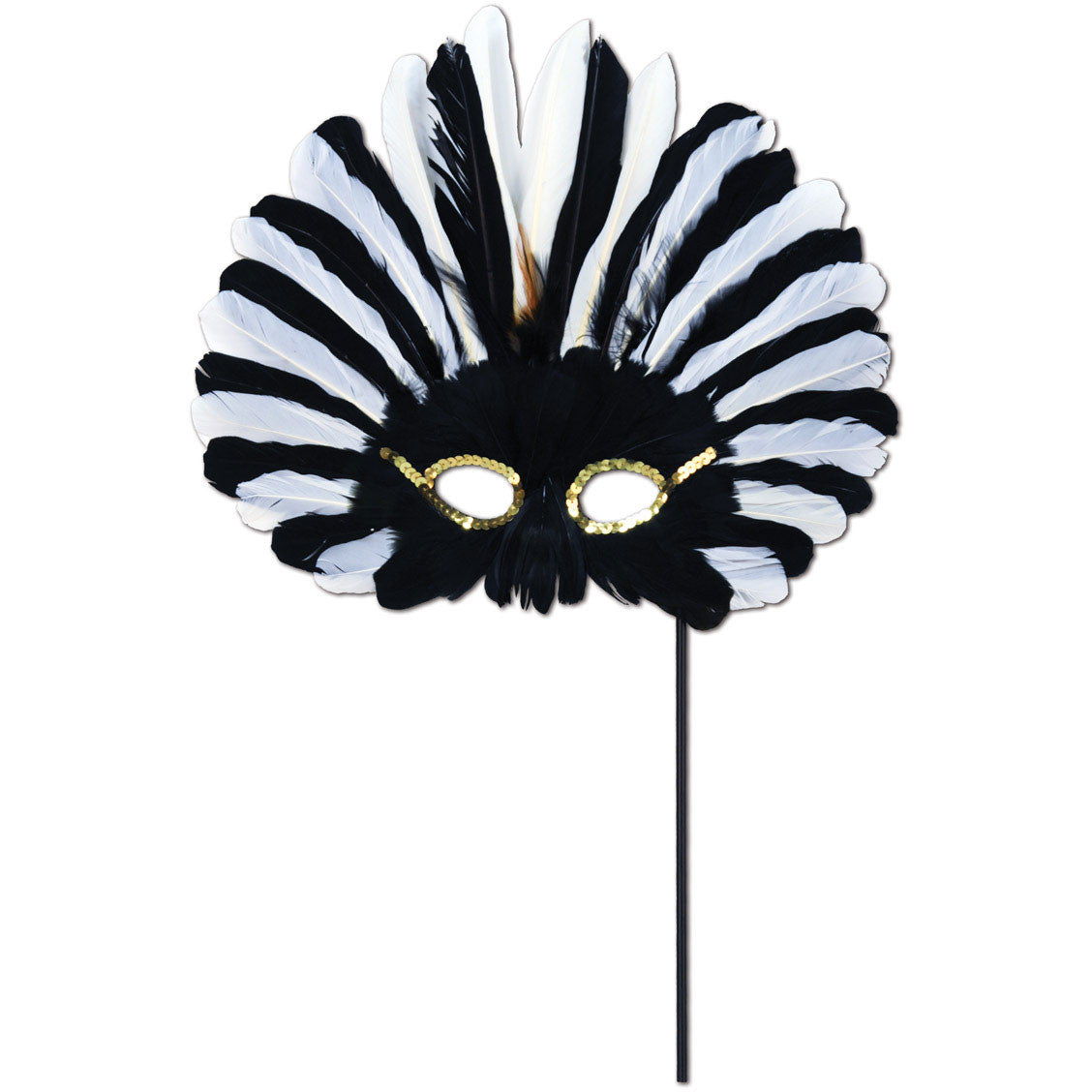 Feathered Mask w/Stick