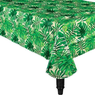 Island Palms Flannel-Back Fabric Tablecover