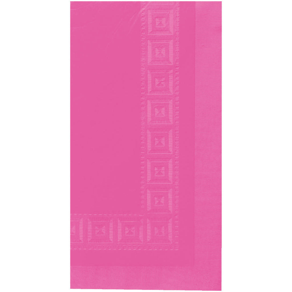 Bright Pink Embossed Rectangle Paper Tablecover