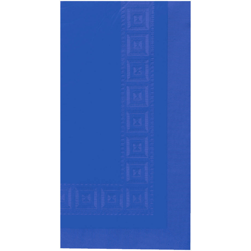 Bright Royal Blue Embossed Rectangle Paper Tablecover