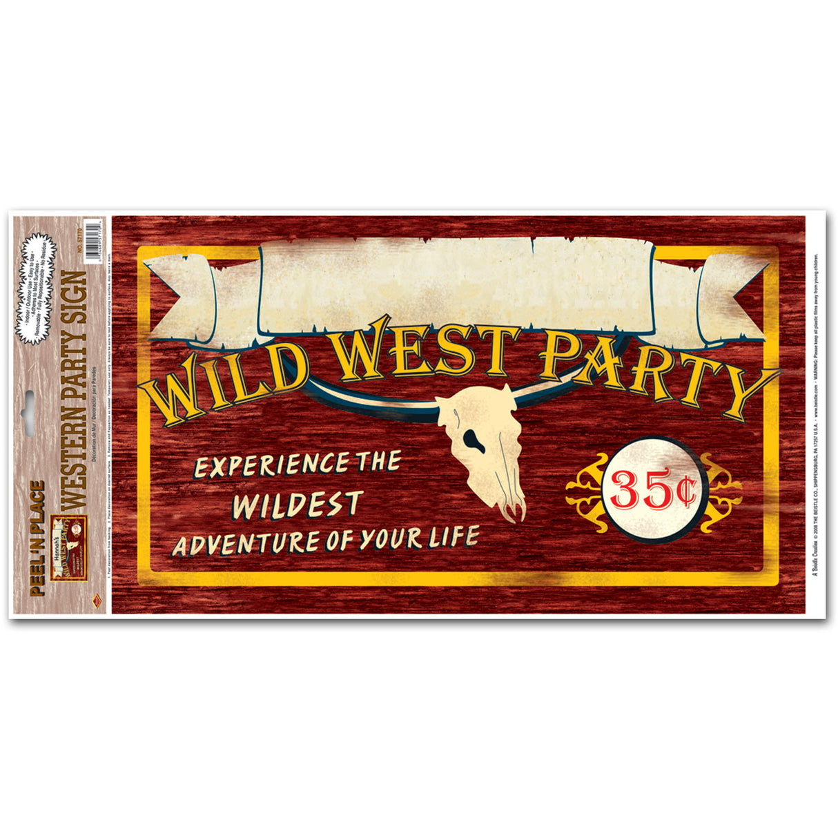 Western Party Sign Peel'N Place