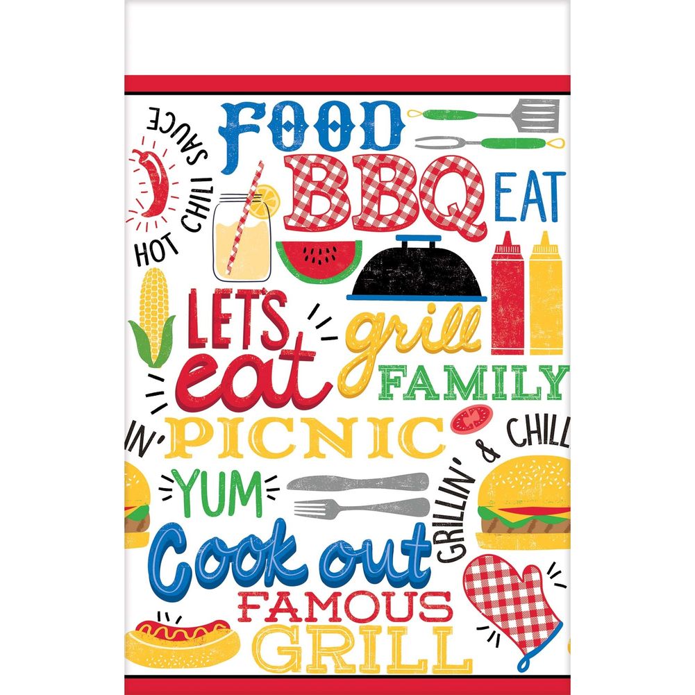 BBQ Picnic Plastic Rectangle Tablecover