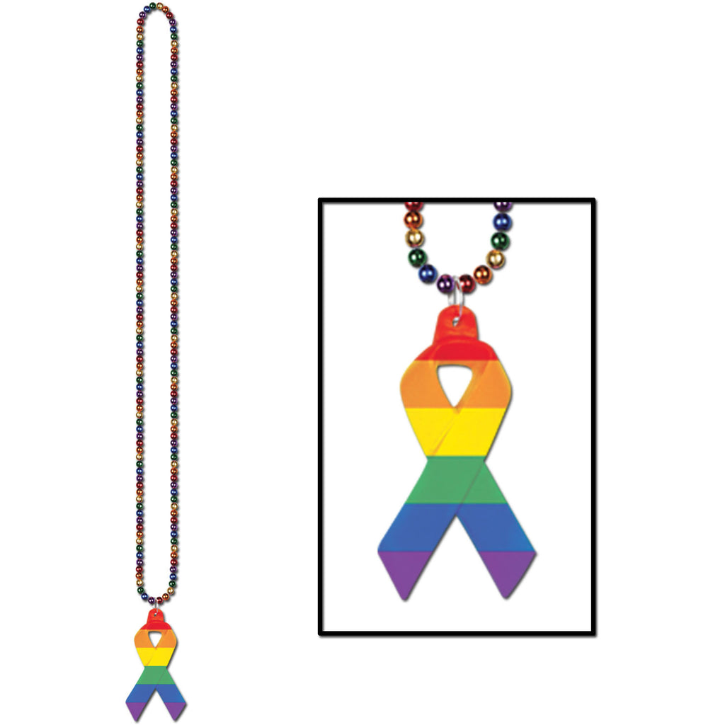 Rainbow Beads with Medallion
