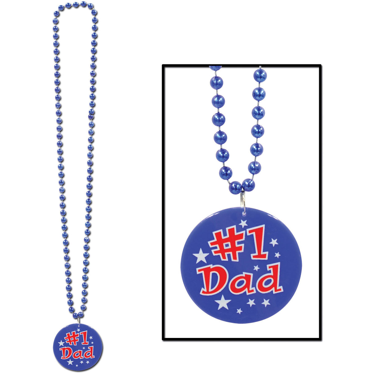 Beads w/Printed #1 Dad Medallion