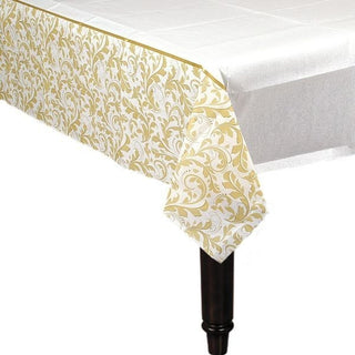 Gold Elegant Scroll Paper Table Cover