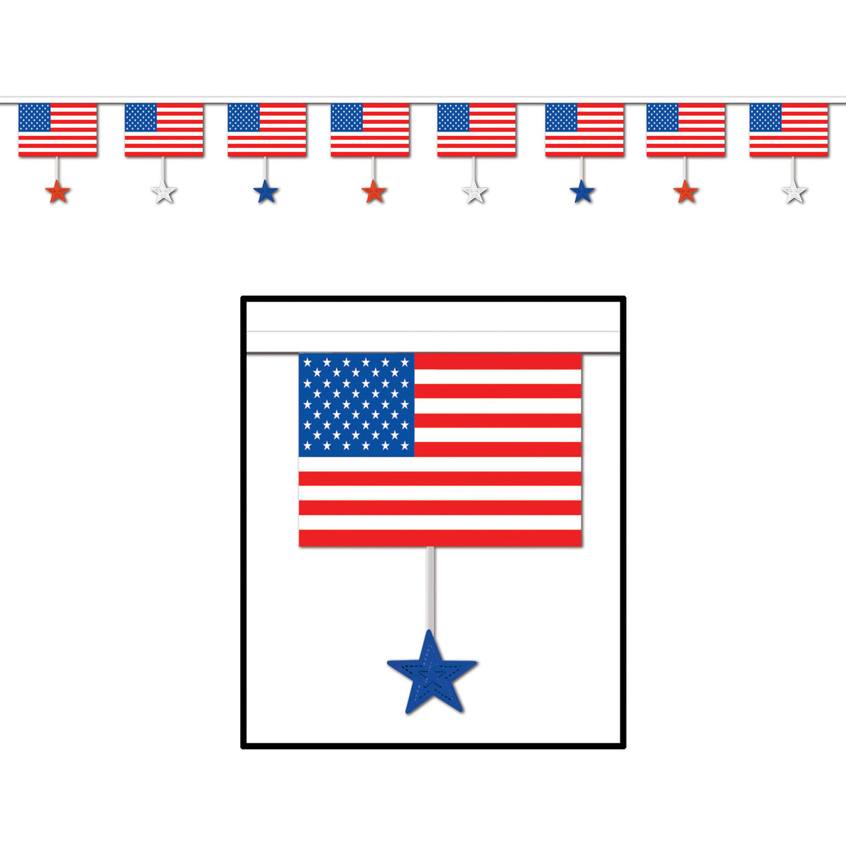 Flags and Stars Banner