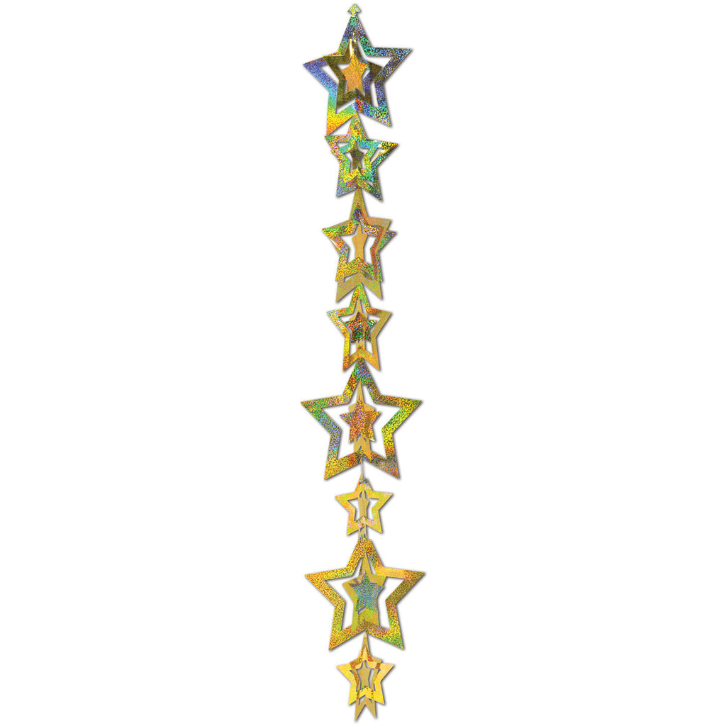 3D Gold Star Gleam 'n Garland (2ct)