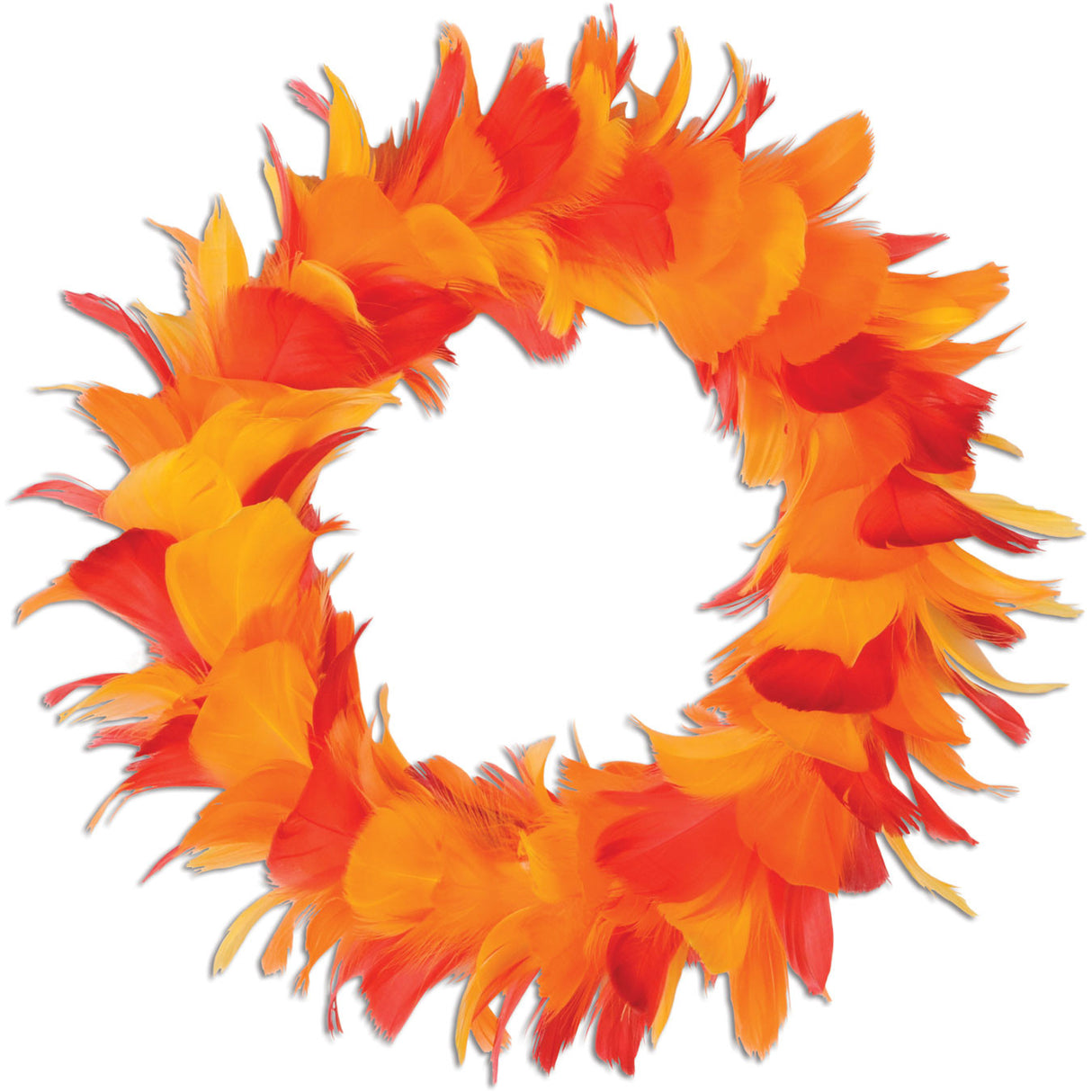 12" Gold, Orange, and Red Feather Wreath