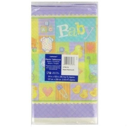 Pastel Patchwork Plastic Table Cover