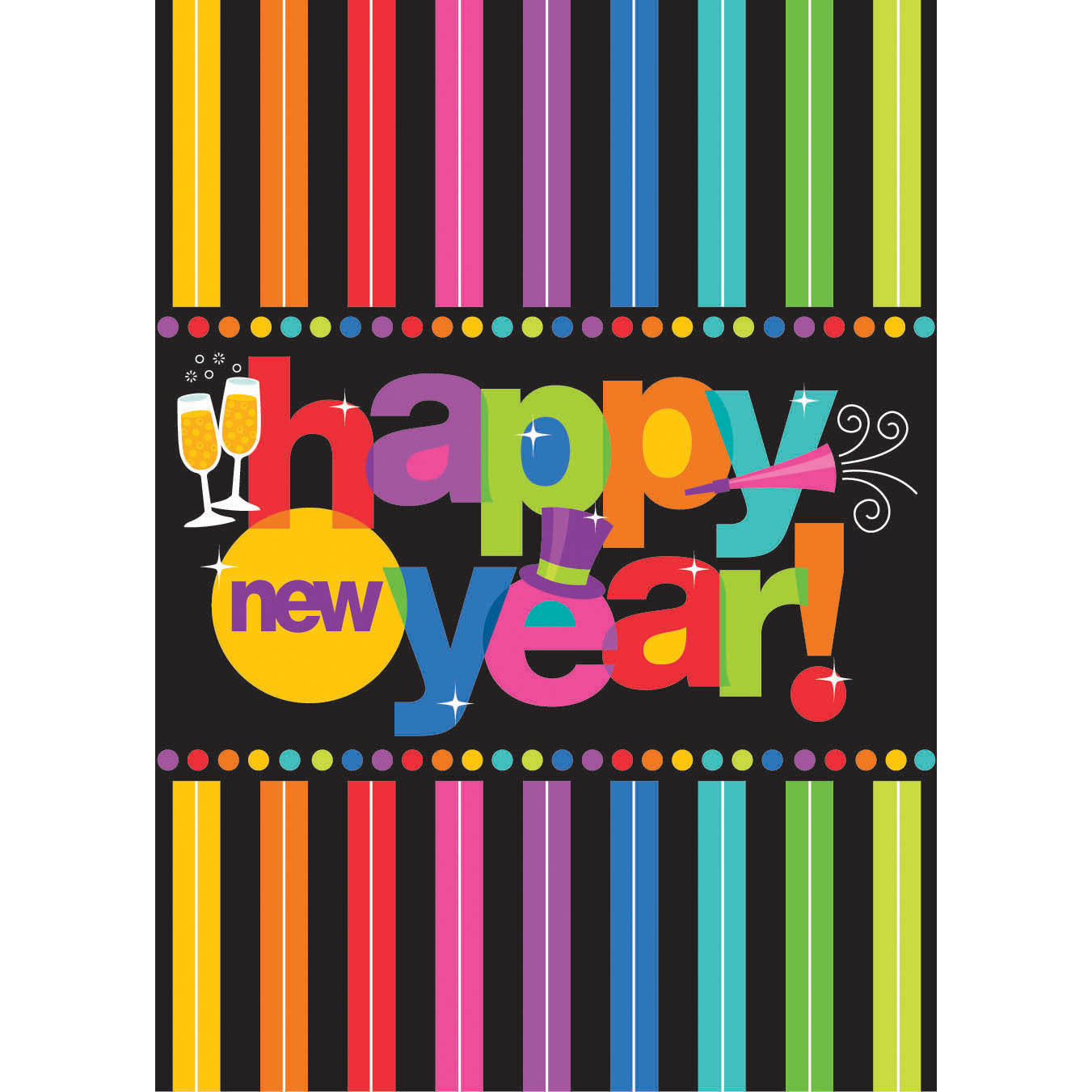 Bright New Year Plastic Table Covers (3ct)