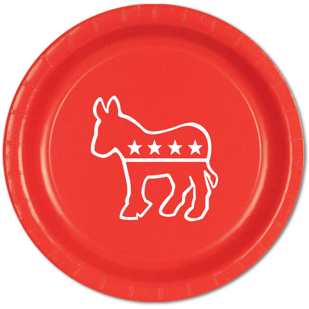 Democratic Red Dinner Plates