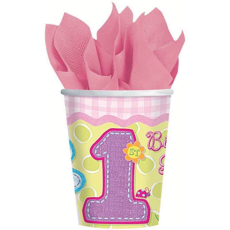 Hugs & Stitches Girl 9oz Paper Cups (8ct)