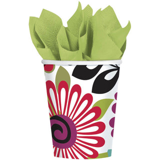 Modern Floral 9oz Paper Cups (8ct)