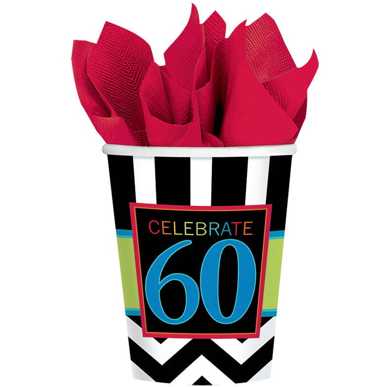 60 Celebrate 9oz Paper Cups (8ct)