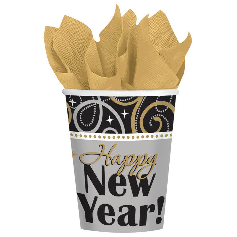 Sparkling New Year 9oz Paper Cups (8ct)