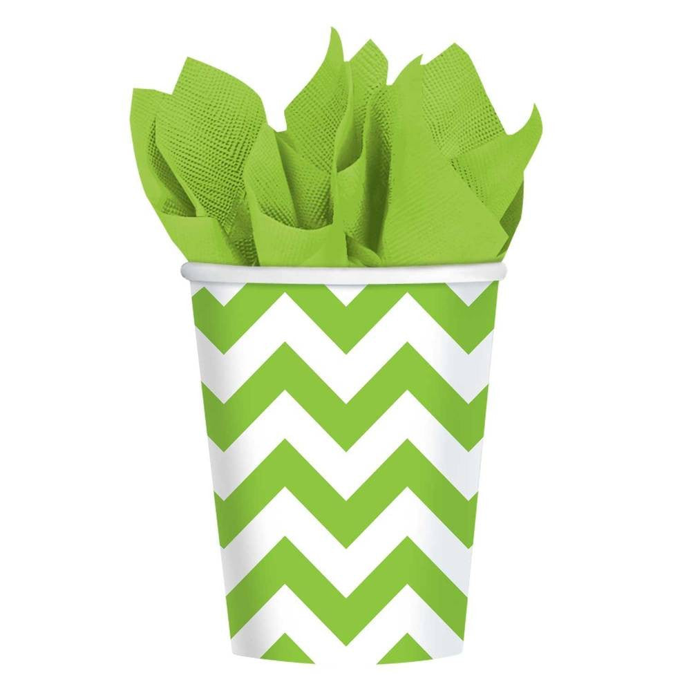 Kiwi Chevron 9oz Paper Cups (8ct)