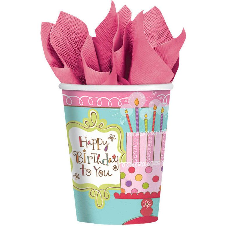 Sweet Stuff Birthday 9oz Cups (8ct)