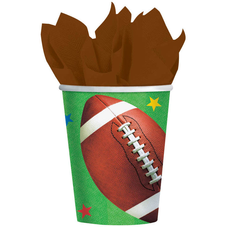 Championship Football 9oz Paper Cups (8ct)