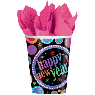 Modern New Years 9oz Paper Cups (8ct)