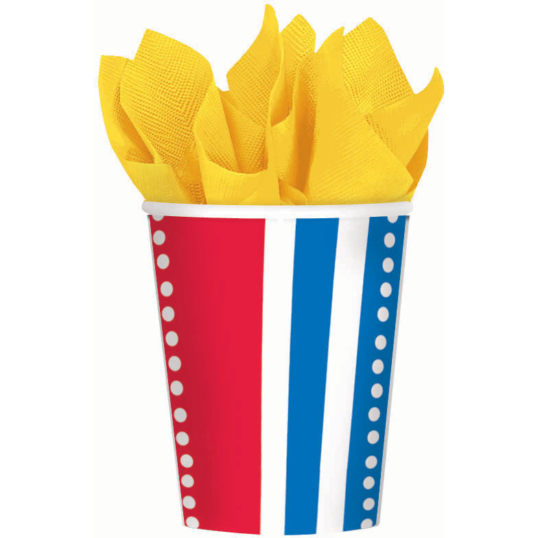 American Summer Stripes 9oz Paper Cups (8ct)
