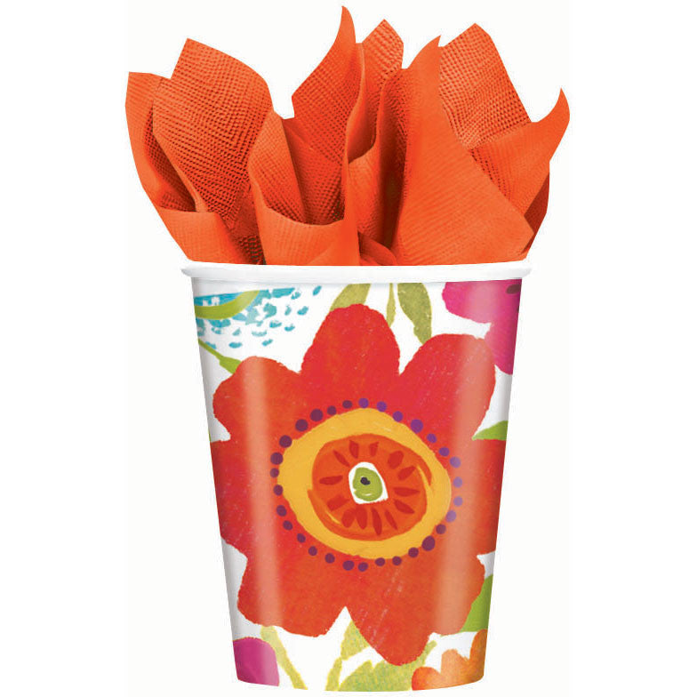 Floral Splash 9oz Paper Cups (8ct)