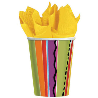 Fiesta Stripes 9oz Paper Cups (8ct)