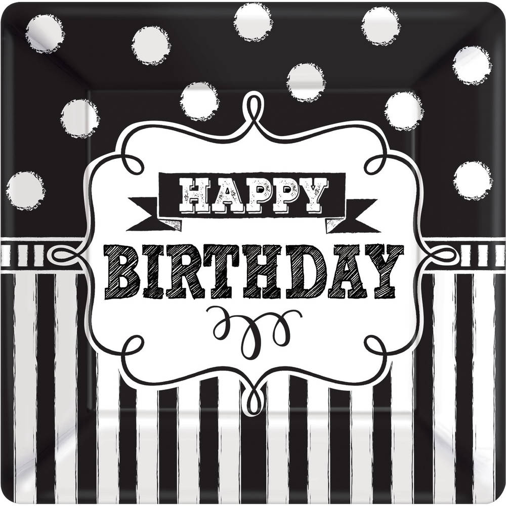 Chalkboard Birthday Banquet Plates (8 ct)