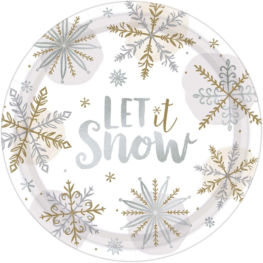 Shining Snow Paper Banquet Plates (8 ct)